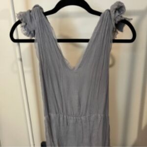 100% Silk Calypso St Barth Gray V-Neck Dress Size Small